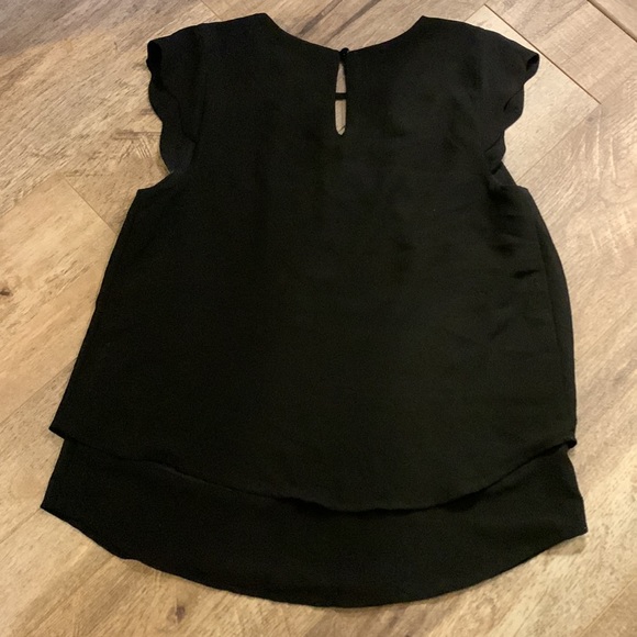 Monteau Los Angeles black women’s flowy cap sleeve blouse size S black - Picture 4 of 7